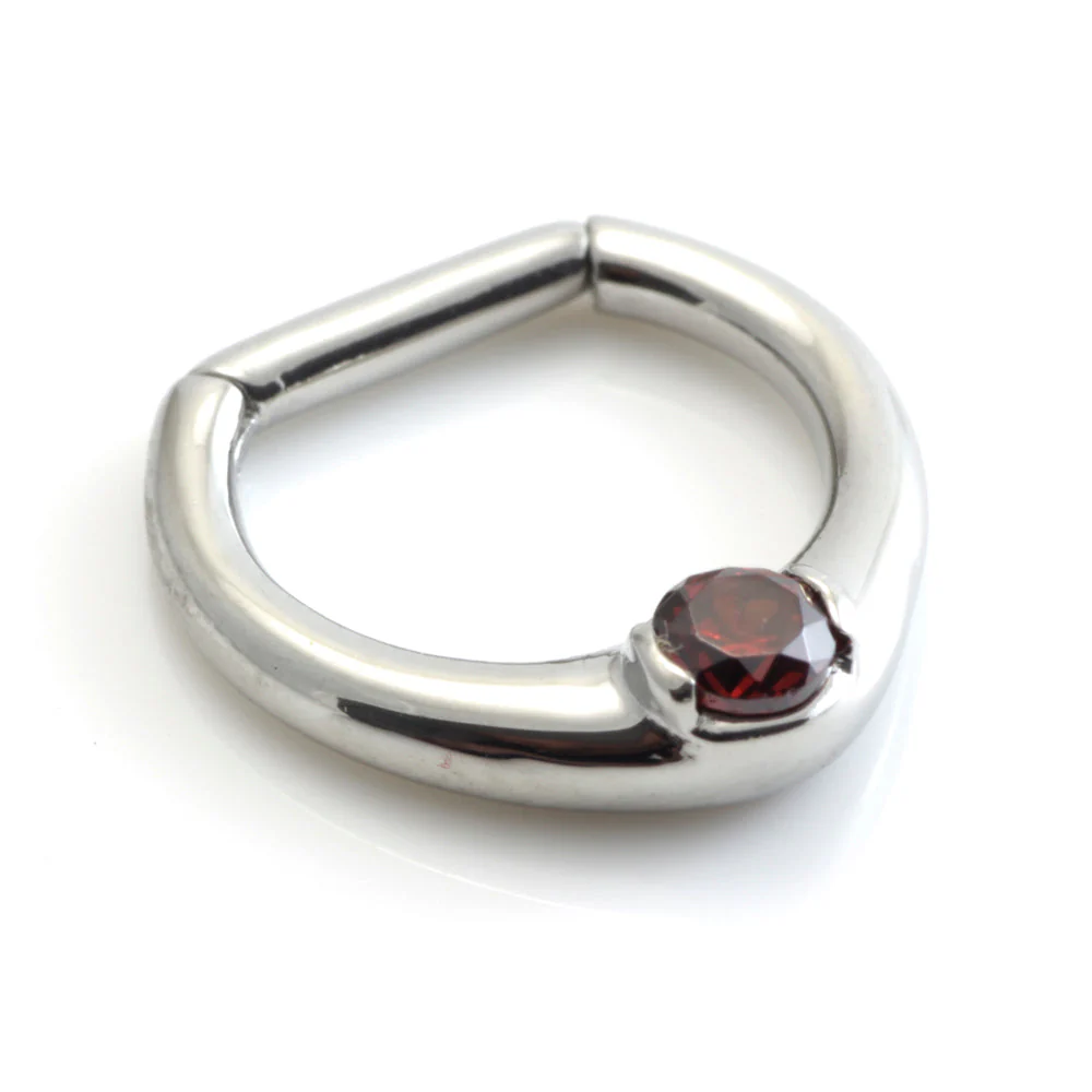 Steel Single Jewelled Septum Ring - Image 2
