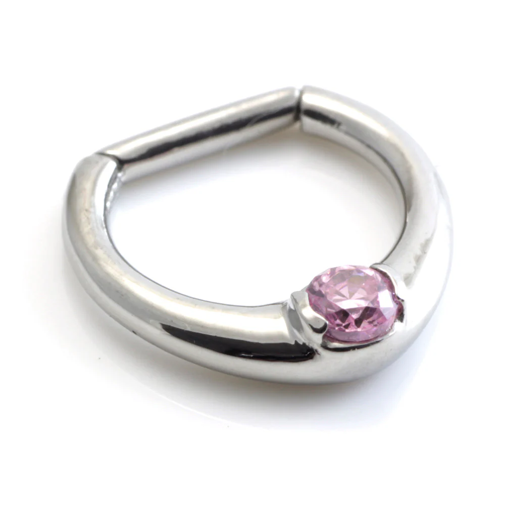 Steel Single Jewelled Septum Ring - Image 3