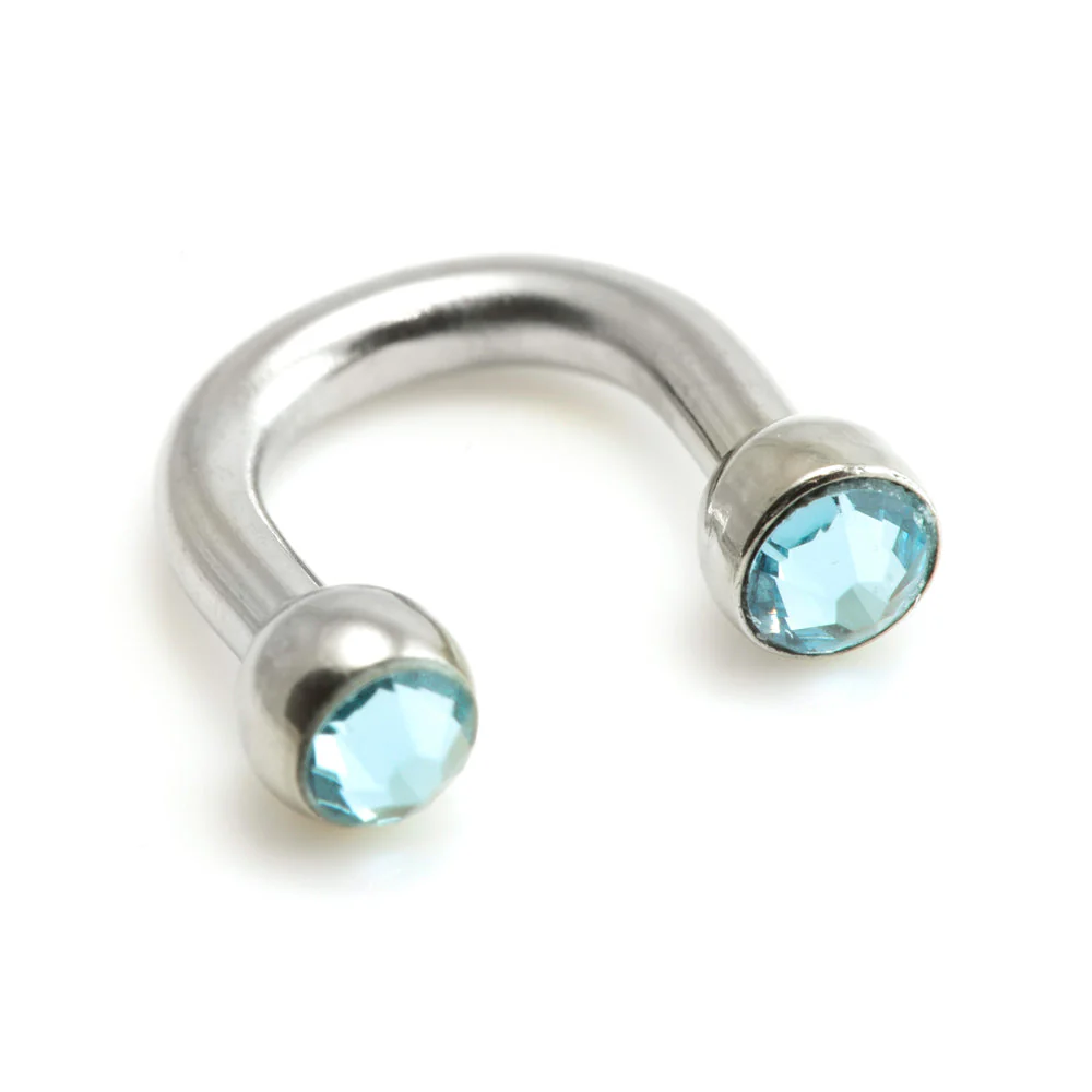 Steel U Shape Gem Ear Barbell - Image 10