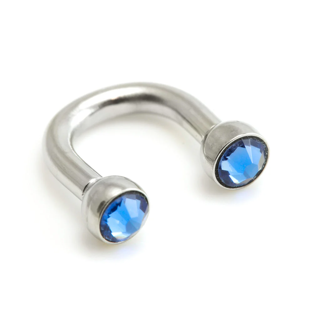 Steel U Shape Gem Ear Barbell - Image 2