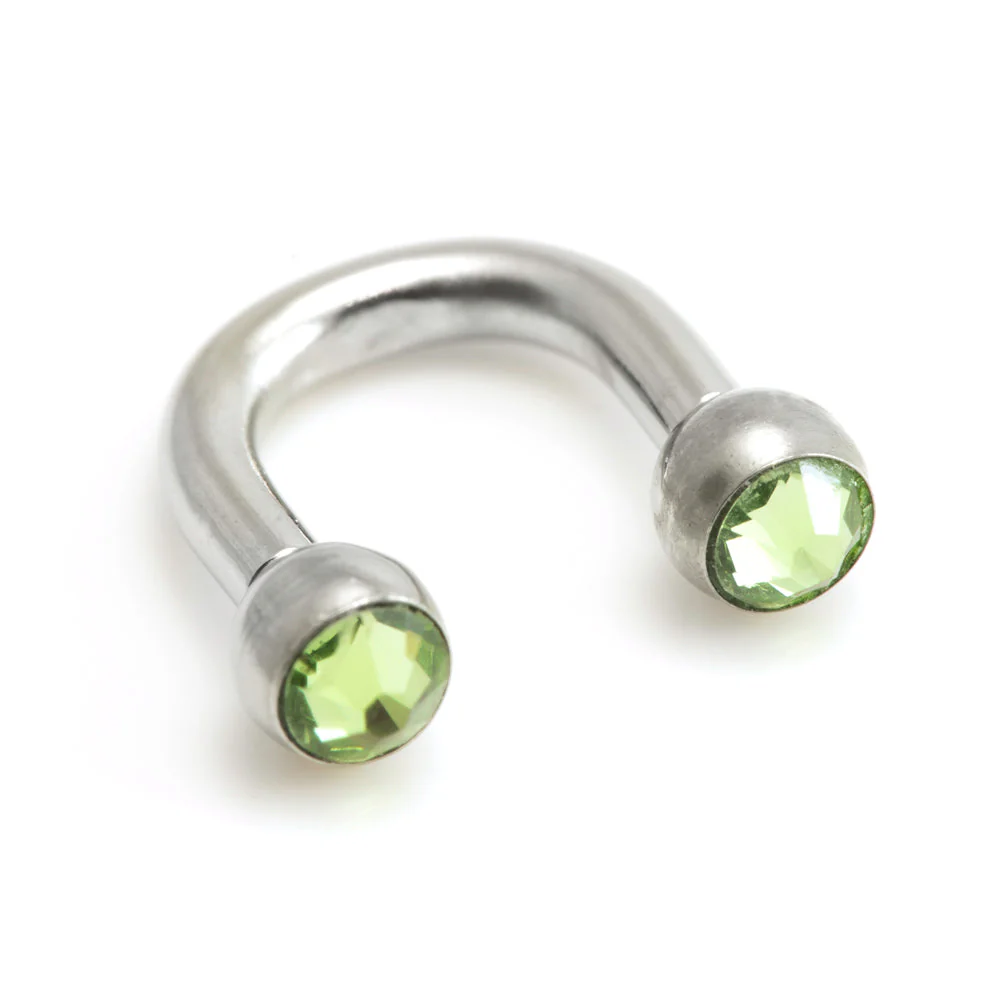 Steel U Shape Gem Ear Barbell - Image 3