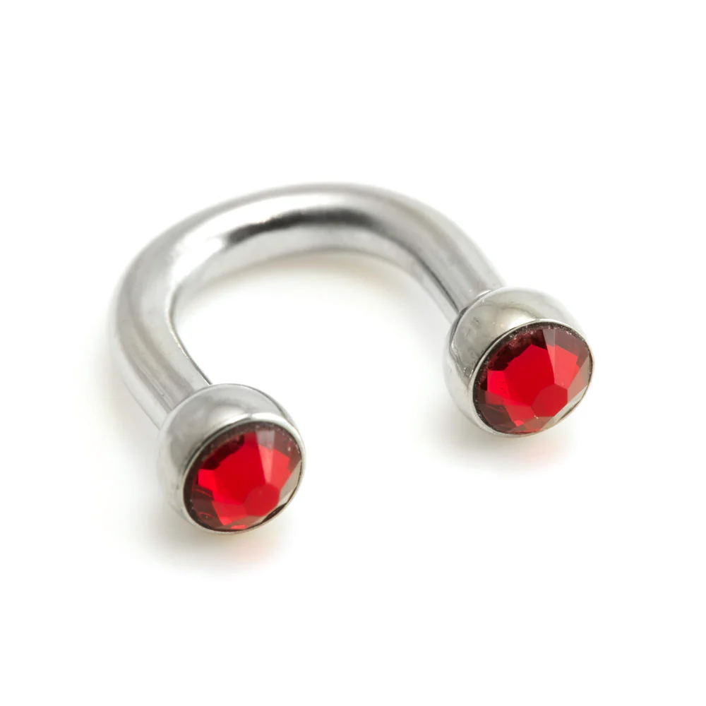 Steel U Shape Gem Ear Barbell - Image 4