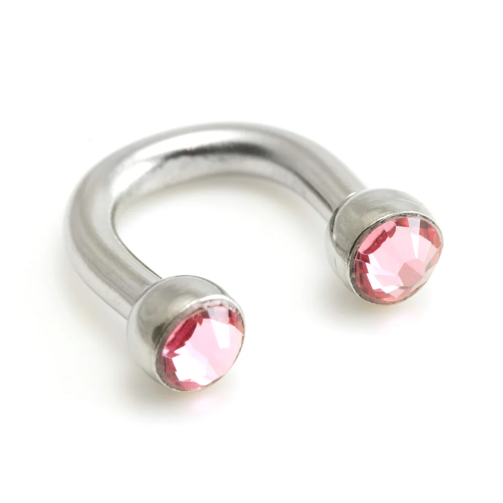 Steel U Shape Gem Ear Barbell - Image 5