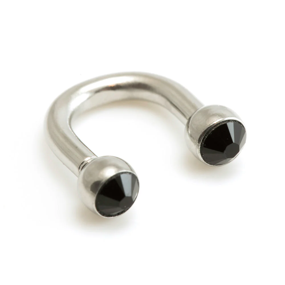 Steel U Shape Gem Ear Barbell - Image 6