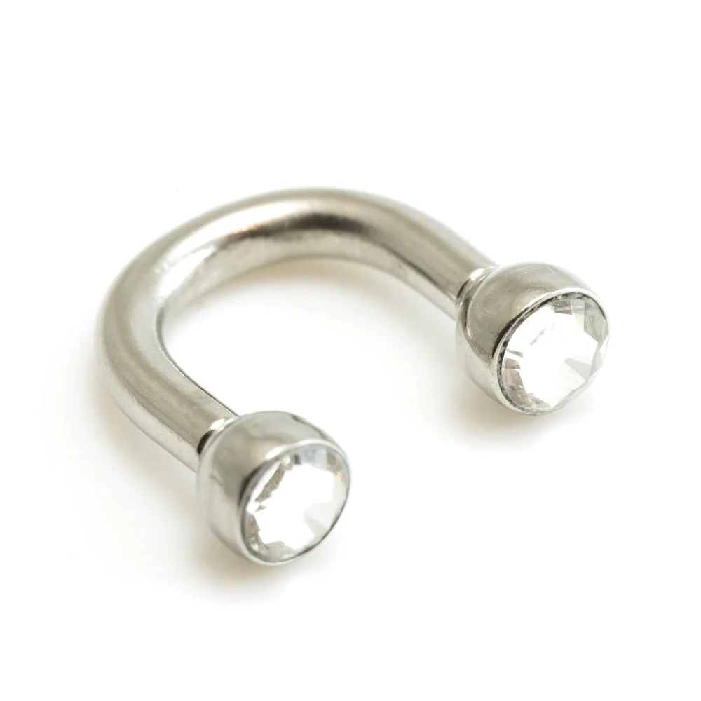 Steel U Shape Gem Ear Barbell - Image 8