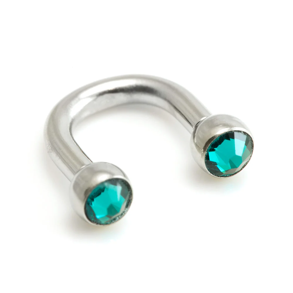 Steel U Shape Gem Ear Barbell - Image 9