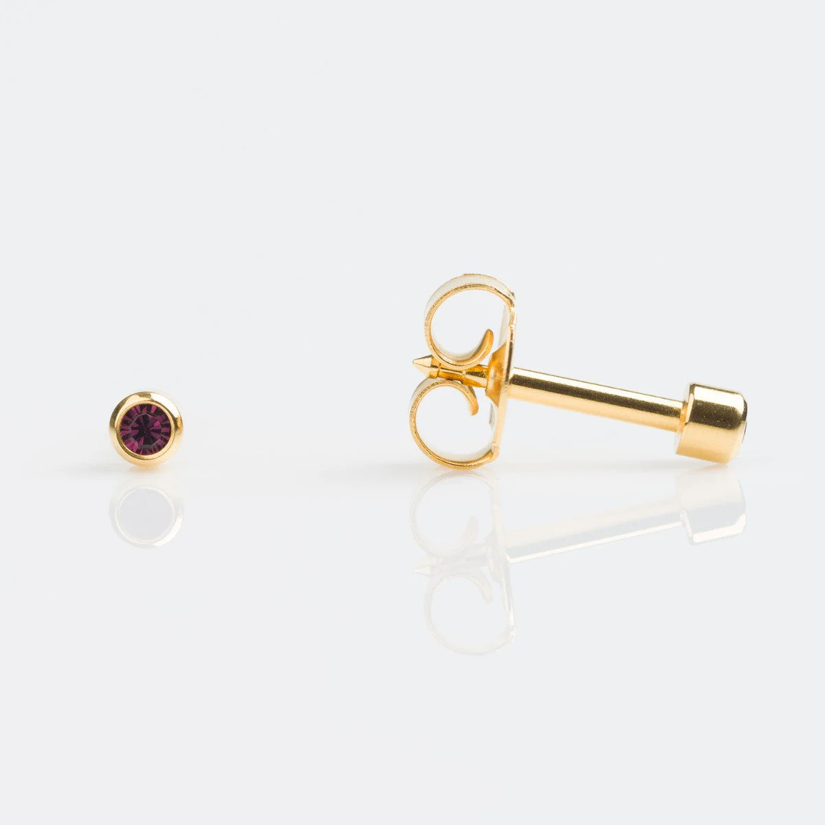 Studex Mini Gold Plated Bezel February Studs - Pack of 12
