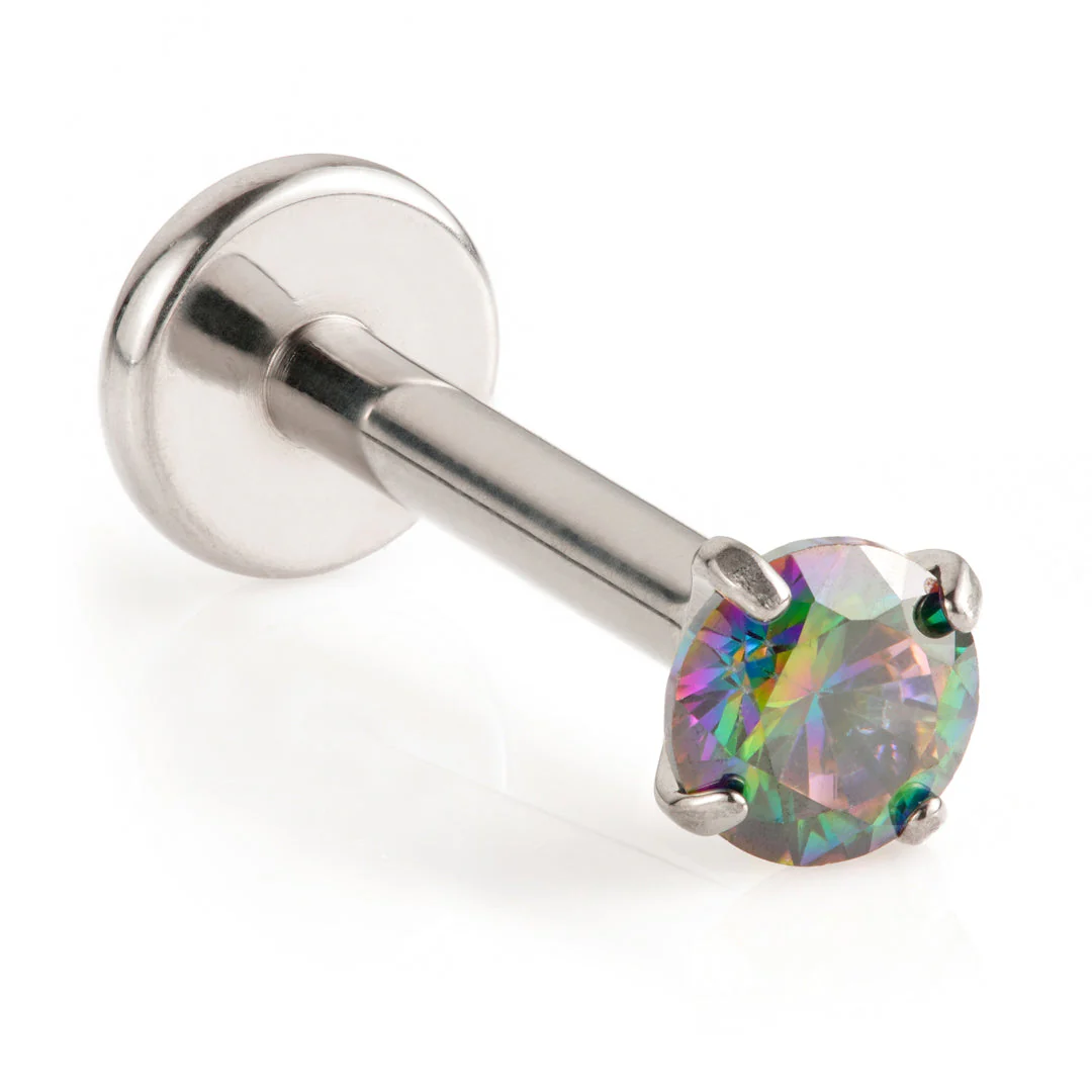 Threadless Ti Micro Labret with Pop In Prong Set Gem - Image 2