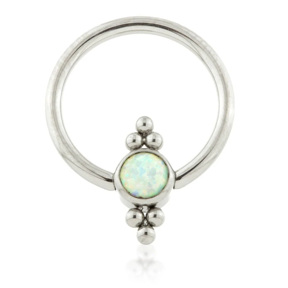 Ti BCR with Double Tri-Bead Cluster Opal Flat Disk 1.2mm - Image 2
