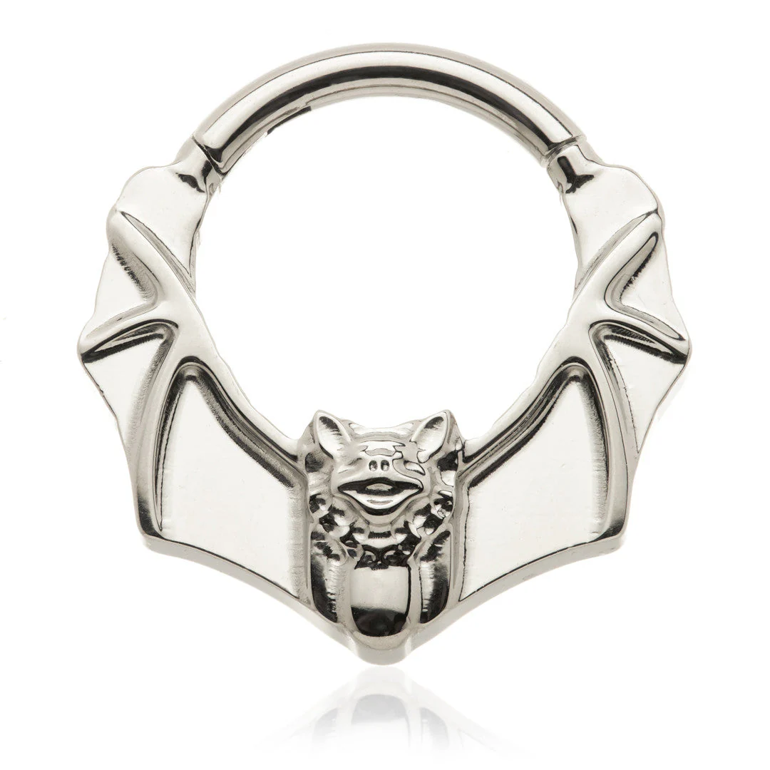 Ti Couture Forward Facing Bat Hinge Ring