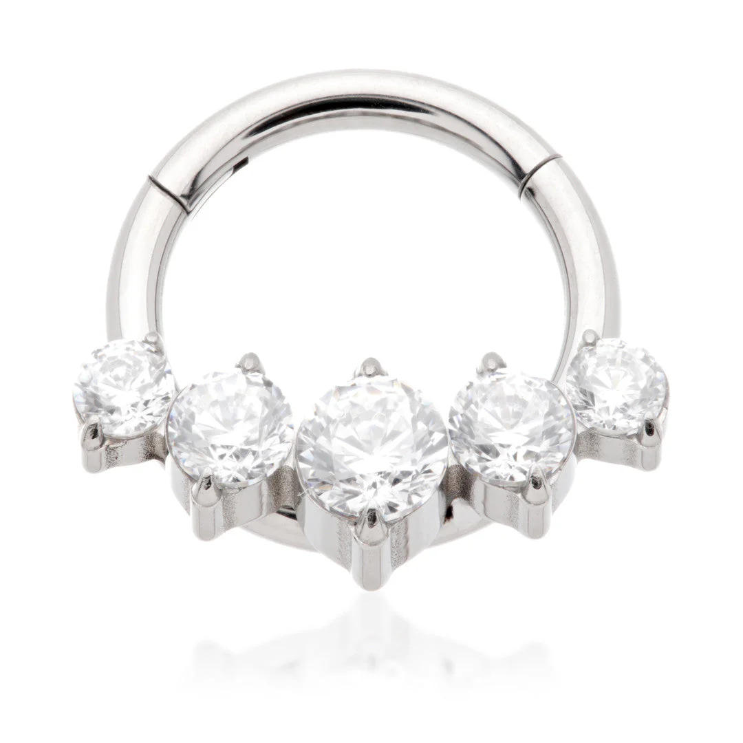 Ti Couture Front Facing Gem Hinged Ring