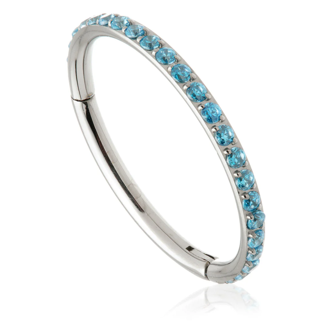 Ti Couture Full Pavé Gems Hinged Ring - 0.8mm - Image 4