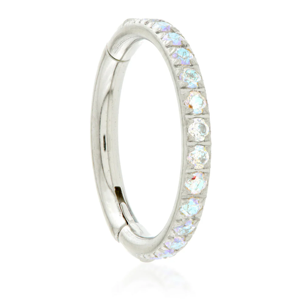 Ti Couture Full Pavé Gems Hinged Ring - 1.0mm - Image 2