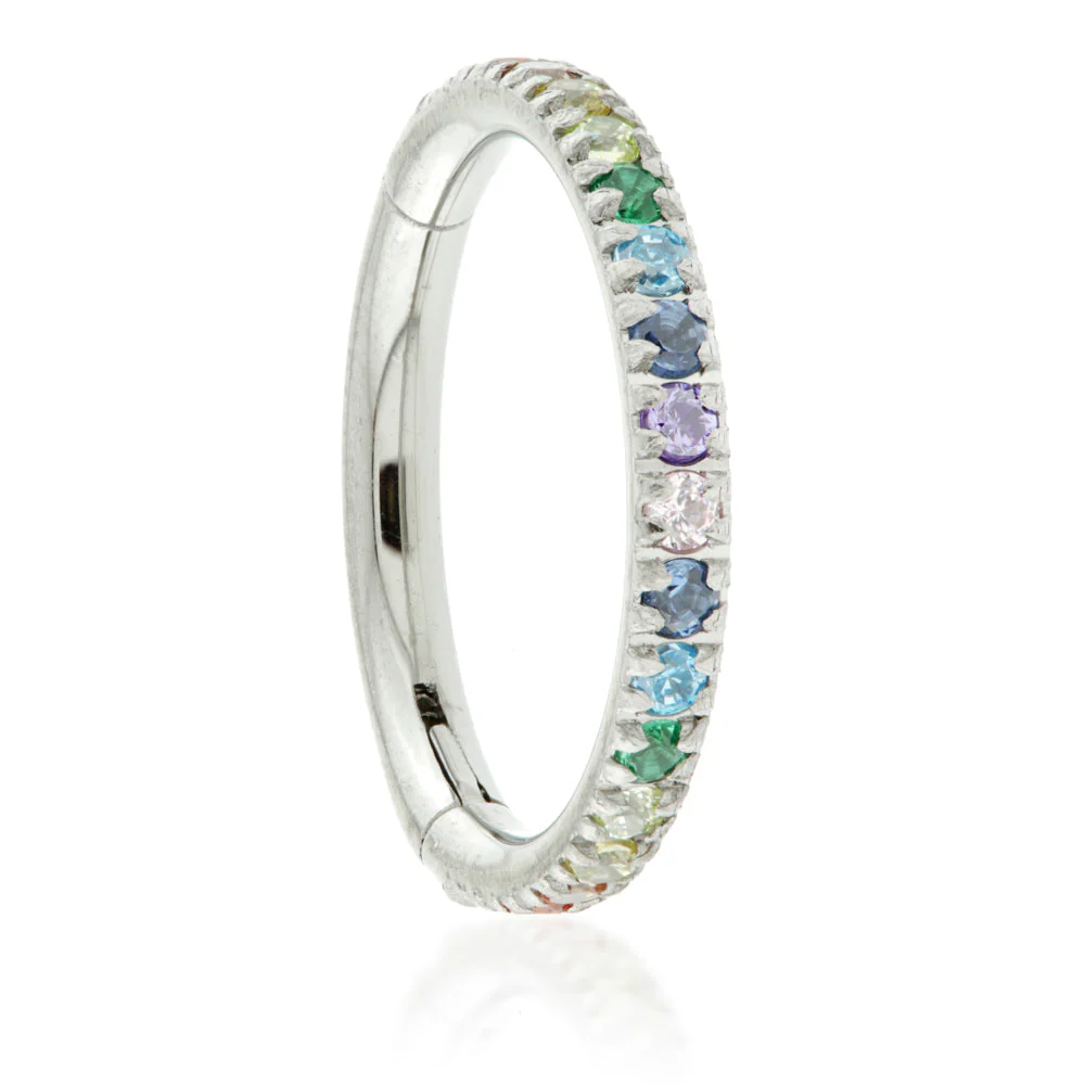 Ti Couture Full Pavé Gems Hinged Ring - 1.2mm - Image 4