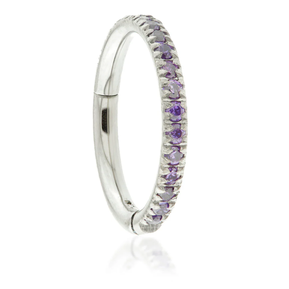 Ti Couture Full Pavé Gems Hinged Ring - 1.2mm - Image 6