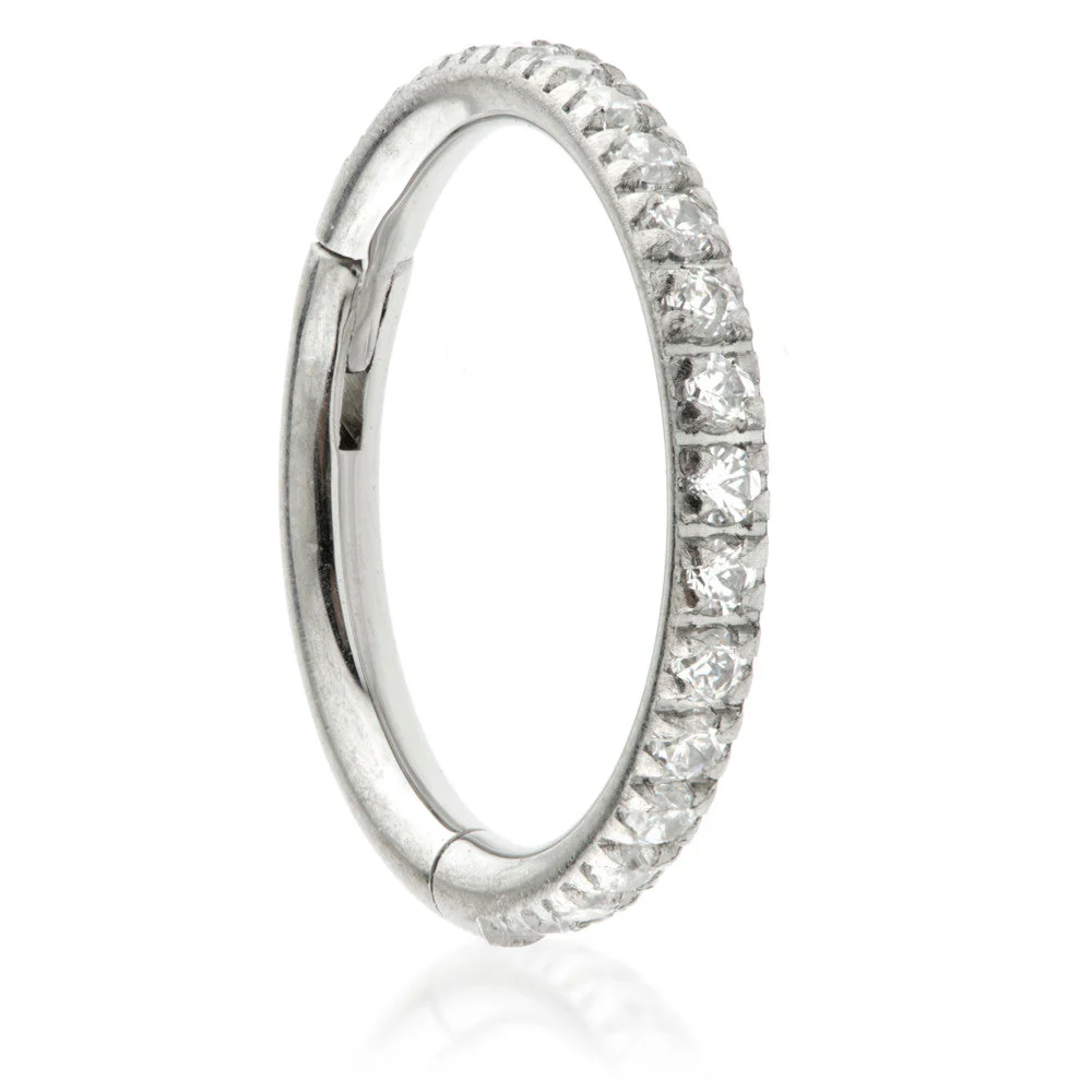Ti Couture Full Pavé Gems Hinged Ring - 1.2mm - Image 7