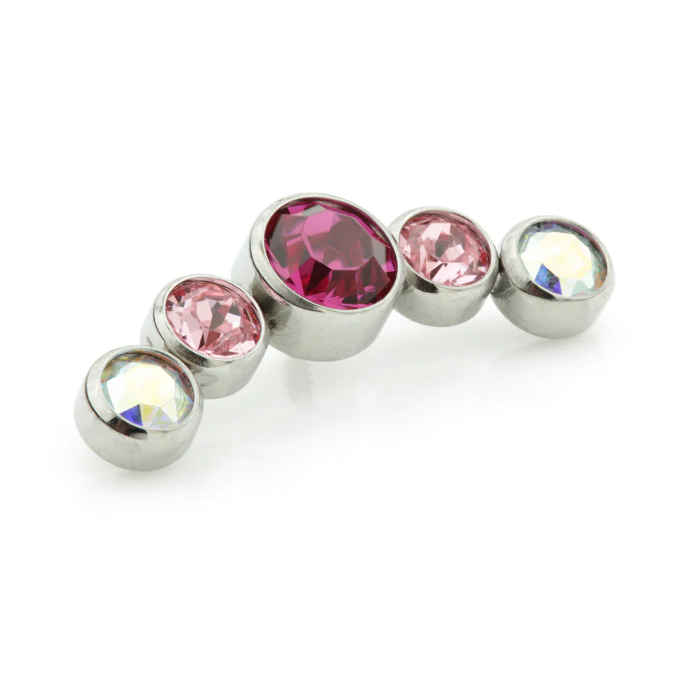 Ti Couture Internal Titanium Mixed Gem Crescent Attachment - Image 4