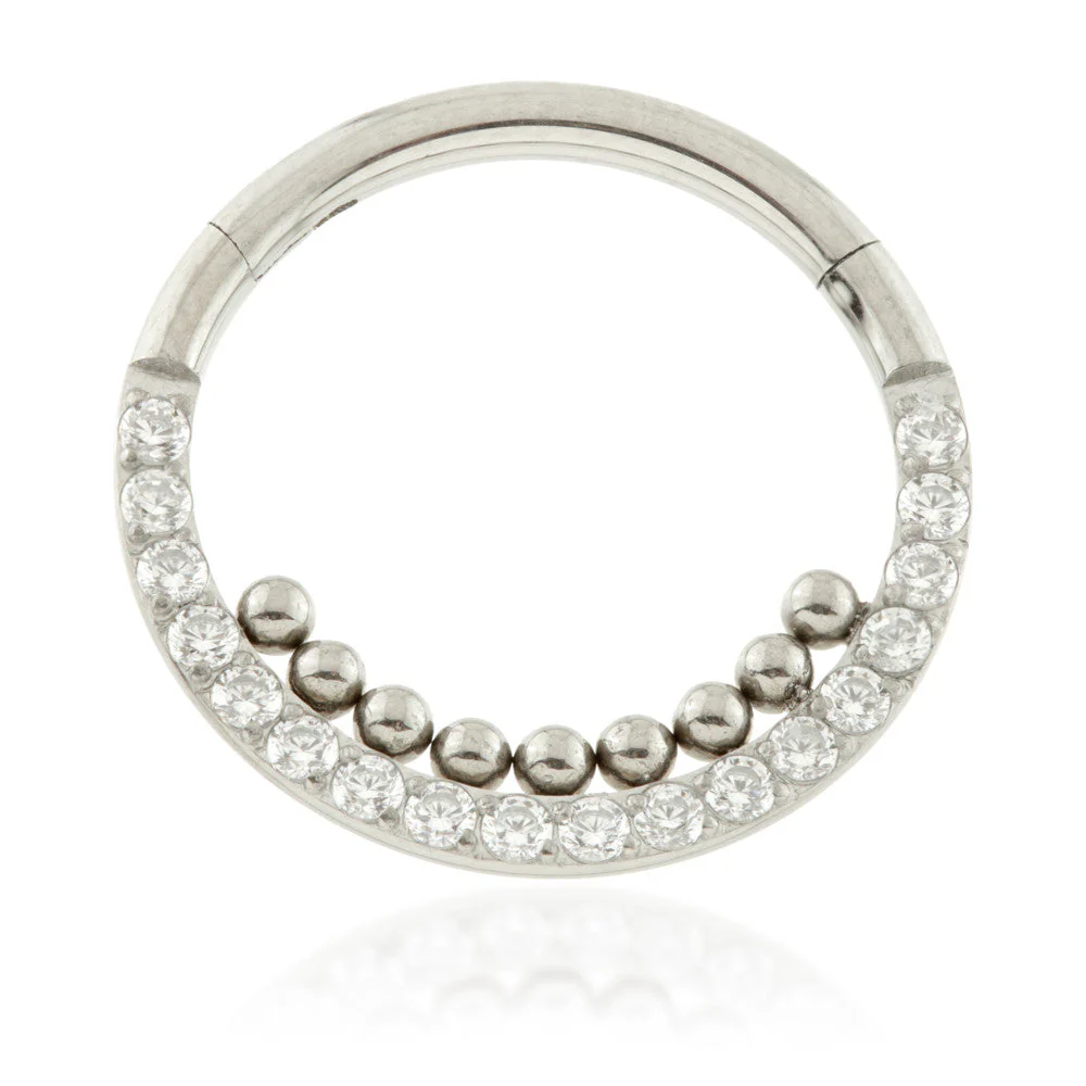 Ti Couture Pav� Set Ball Hinged Ring