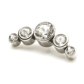Ti Couture Threadless Multi Gem Crescent Attachment - Image 2