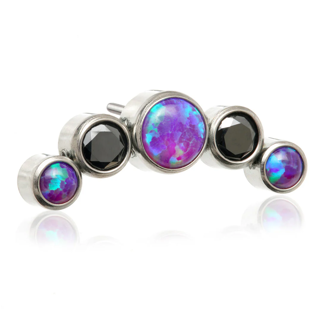 Ti Couture Threadless Multi Gem Crescent Attachment - Image 3