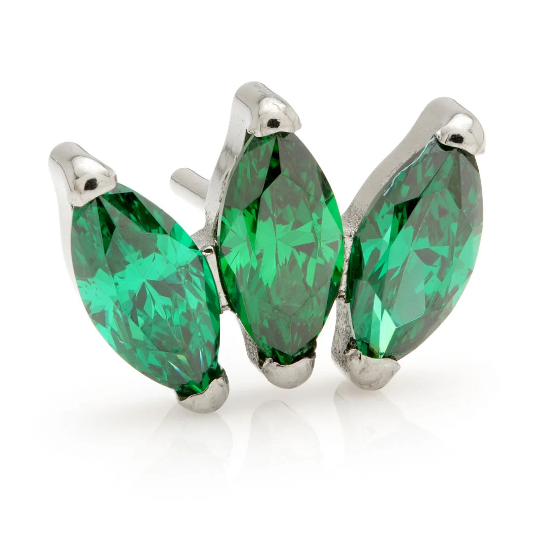 Ti Couture Threadless Triple Gem Prong Set Marquise Attachment - Image 8