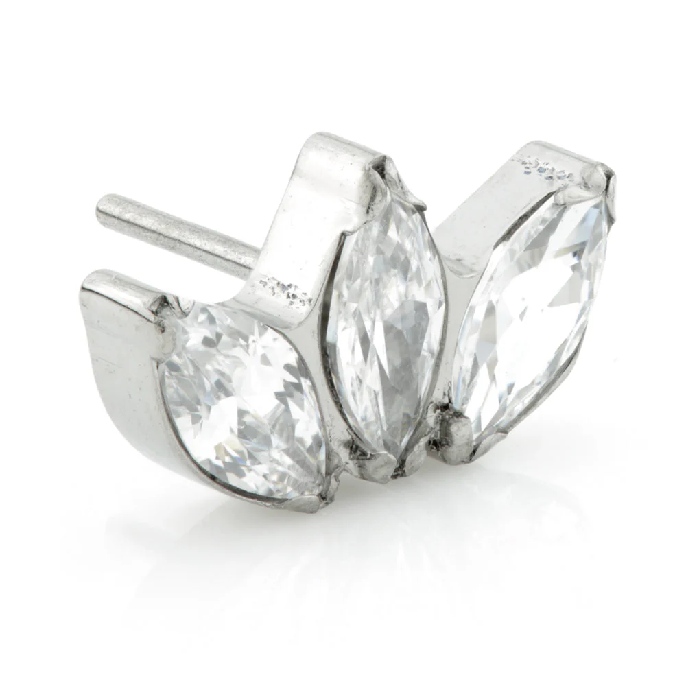 Ti Couture Threadless Triple Gem Prong Set Marquise Attachment - Image 9