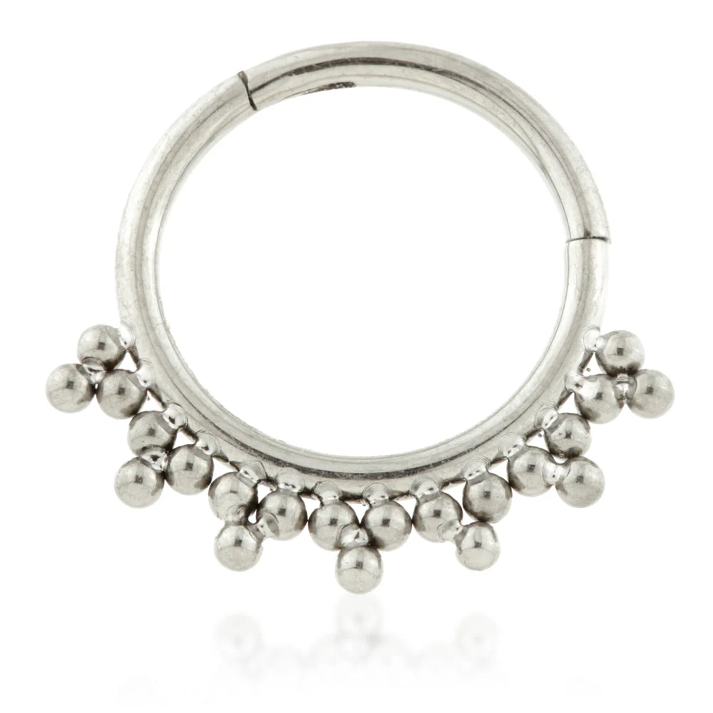 Ti Couture Tribal Bead Cluster Hinged Ring - Image 2