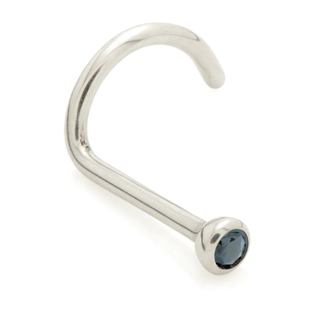 Ti Gem Half Dome Nose Stud - Image 2