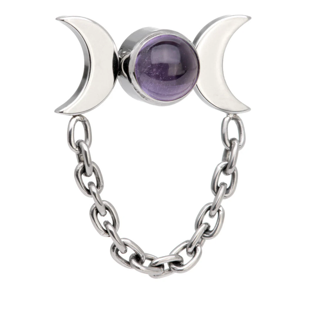 Ti Internal Amethyst Bezel with Double Moon Crescent Attachment