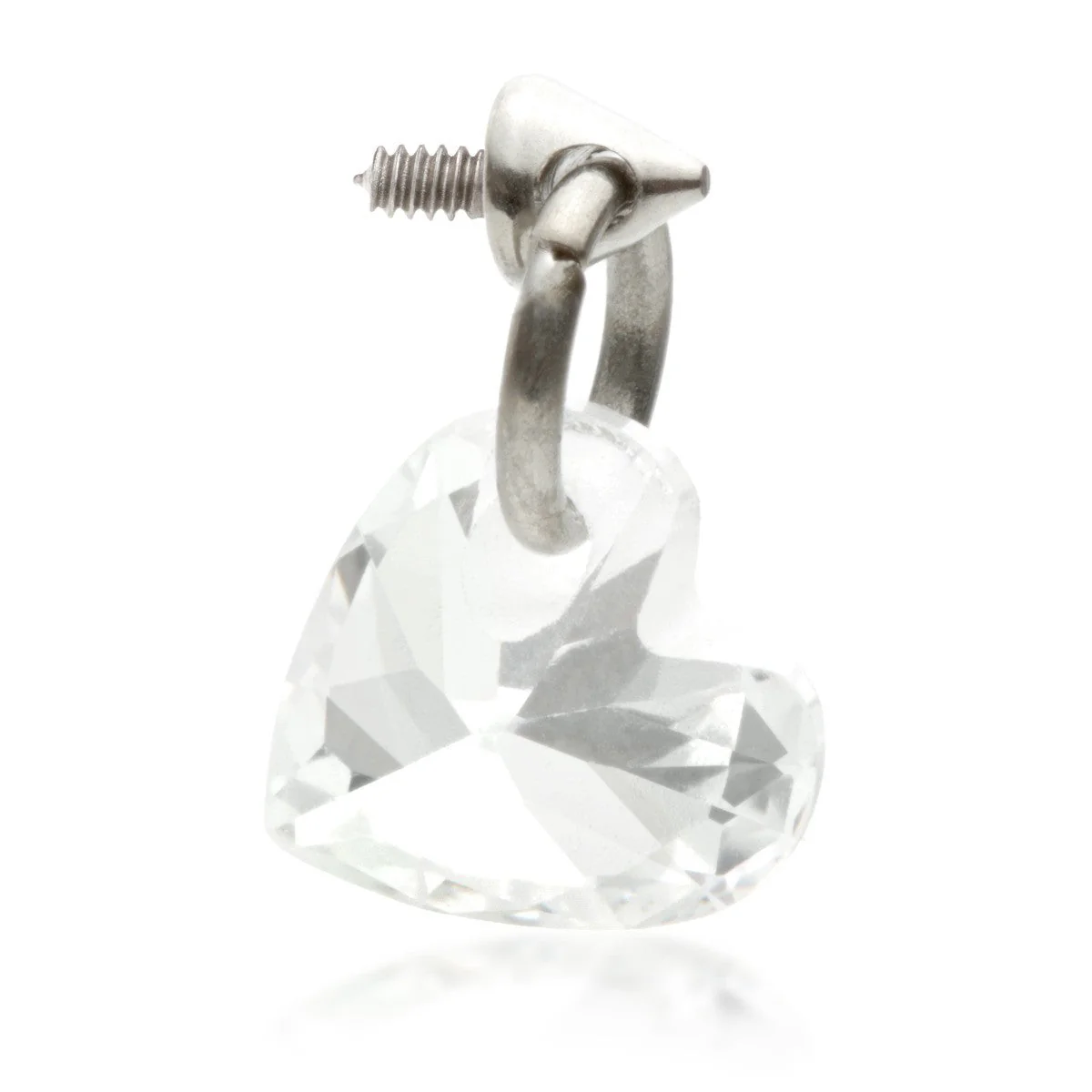 Ti Internal Attachment with Heart Shaped Gem Charm
