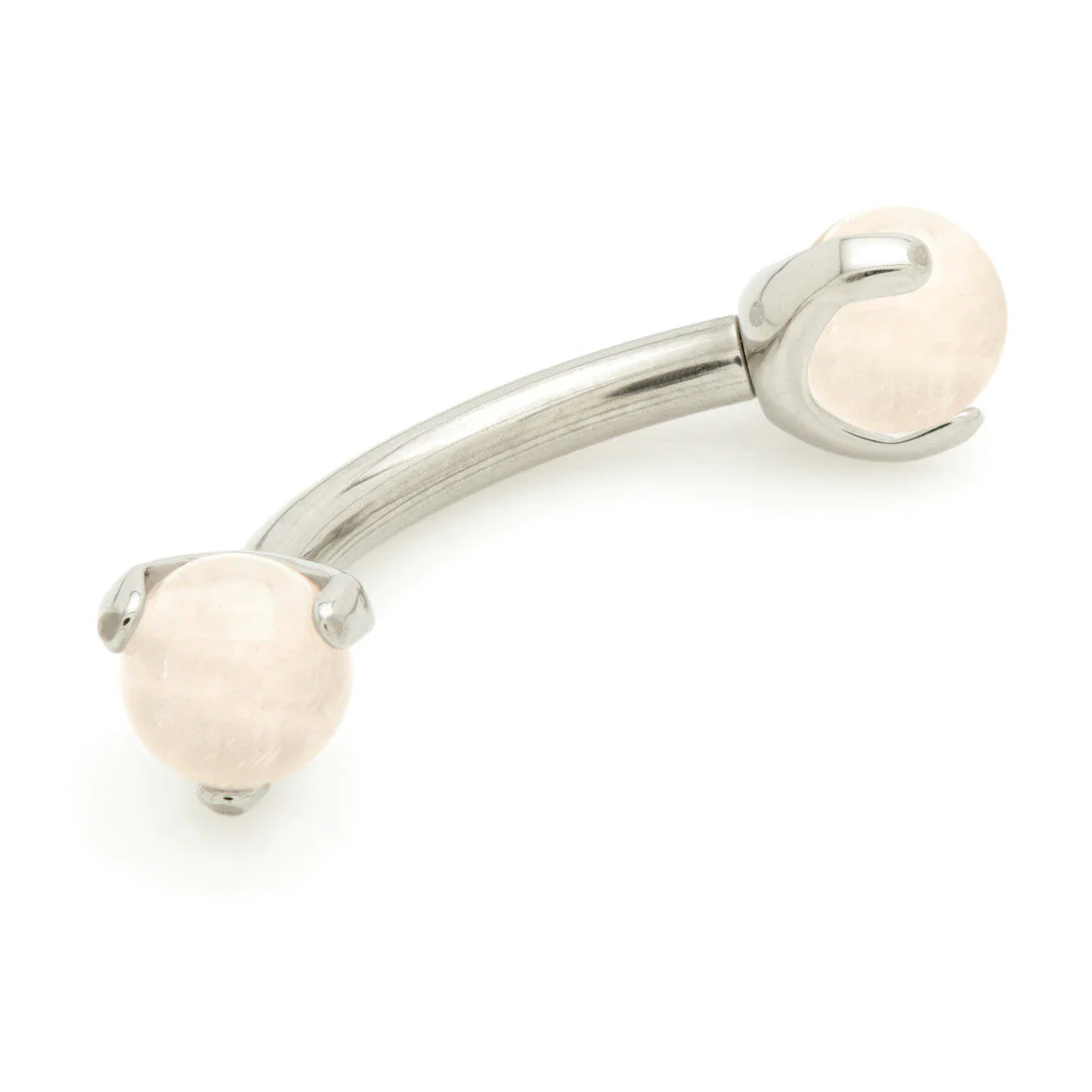 Ti Internal Banana Bar with Double Gemtone Prong - Image 16