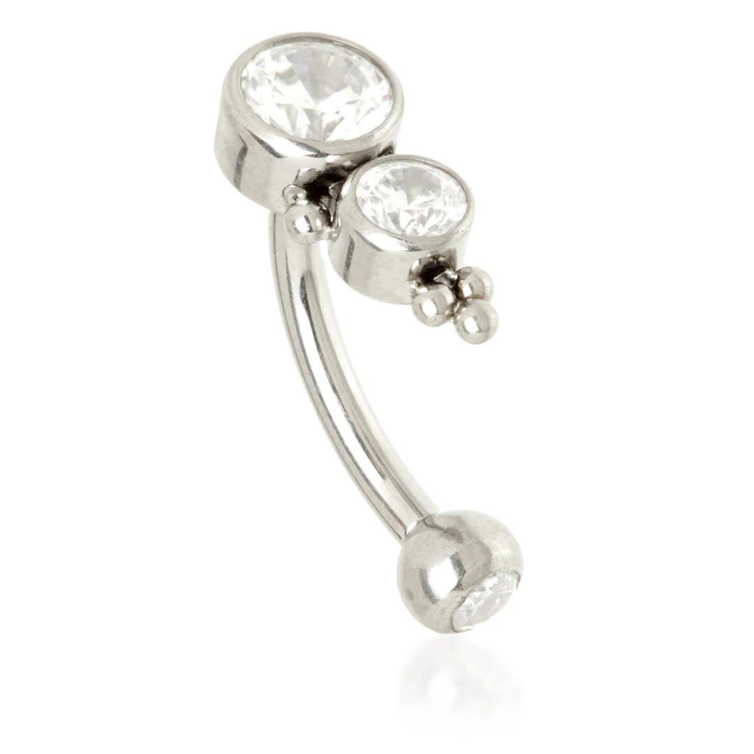 Ti Internal Double Gem Cluster Rook Bar