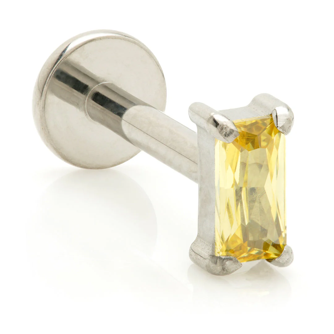 Ti Internal Labret with Mini Baguette Gem Attachment - Image 3