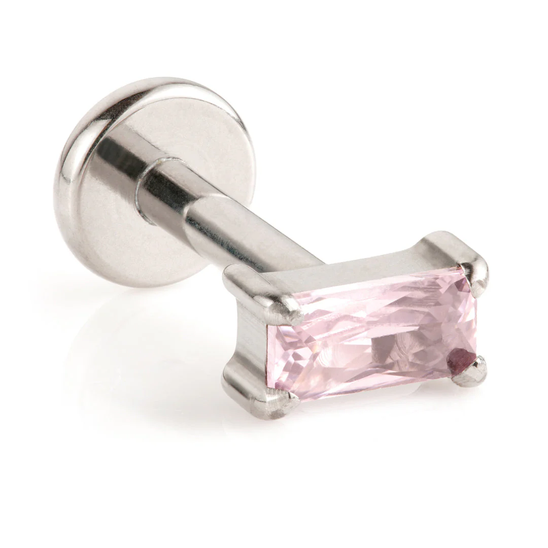 Ti Internal Labret with Mini Baguette Gem Attachment - Image 5