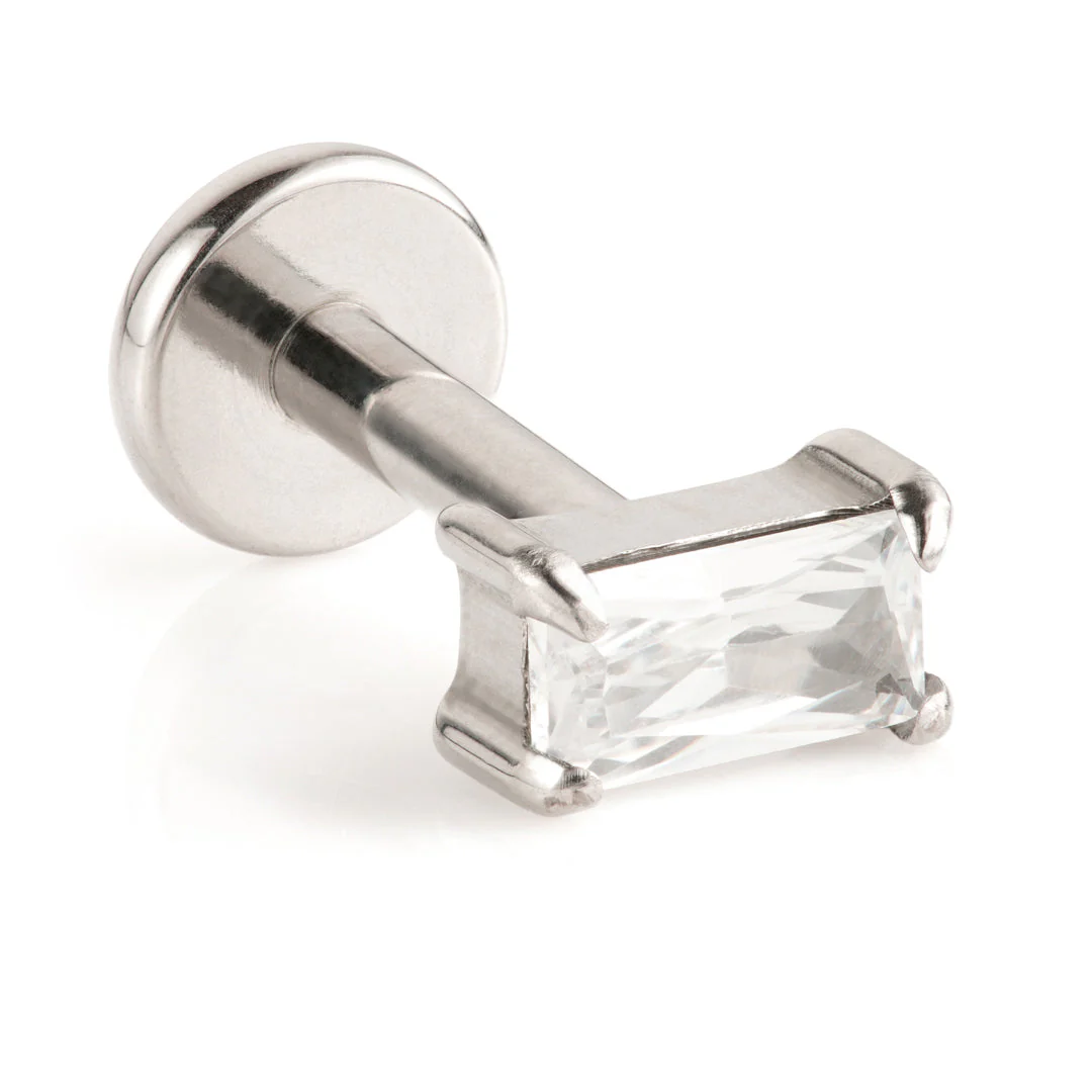 Ti Internal Labret with Mini Baguette Gem Attachment - Image 8
