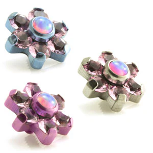 Ti Internal Opal and Gem Micro Flower Attachment (6 petals) - Image 2