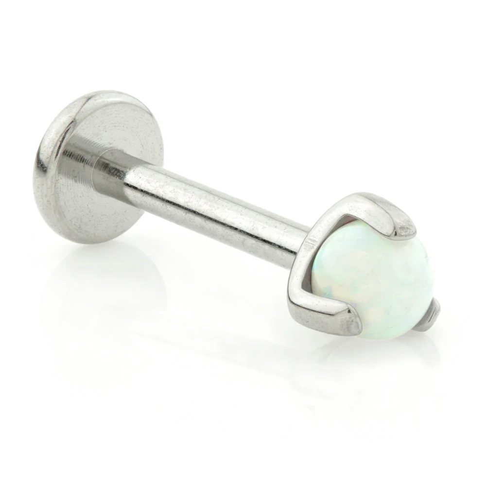 Ti Internal Thread Micro Labret with Opal Prong Set Ball - Image 2