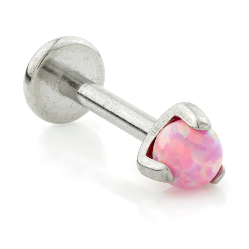 Ti Internal Thread Micro Labret with Opal Prong Set Ball - Image 3
