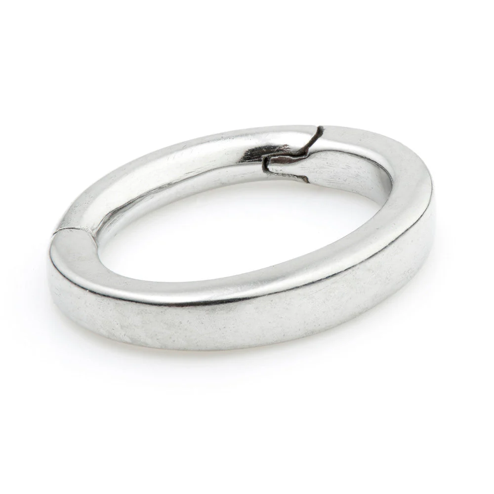 Ti Oval Plain Rook Hinged Ring - Image 2