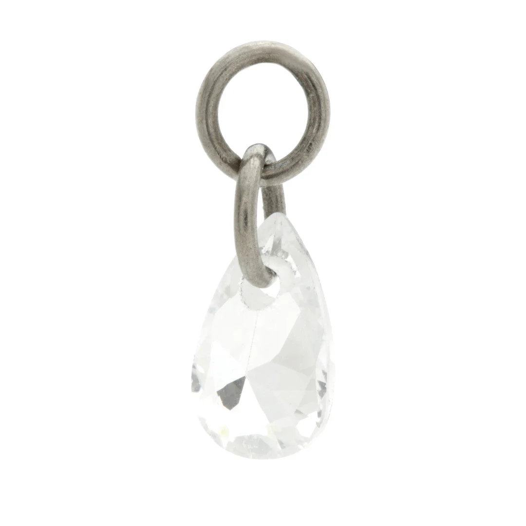 Ti Tear Shaped Gem Charm Attachment