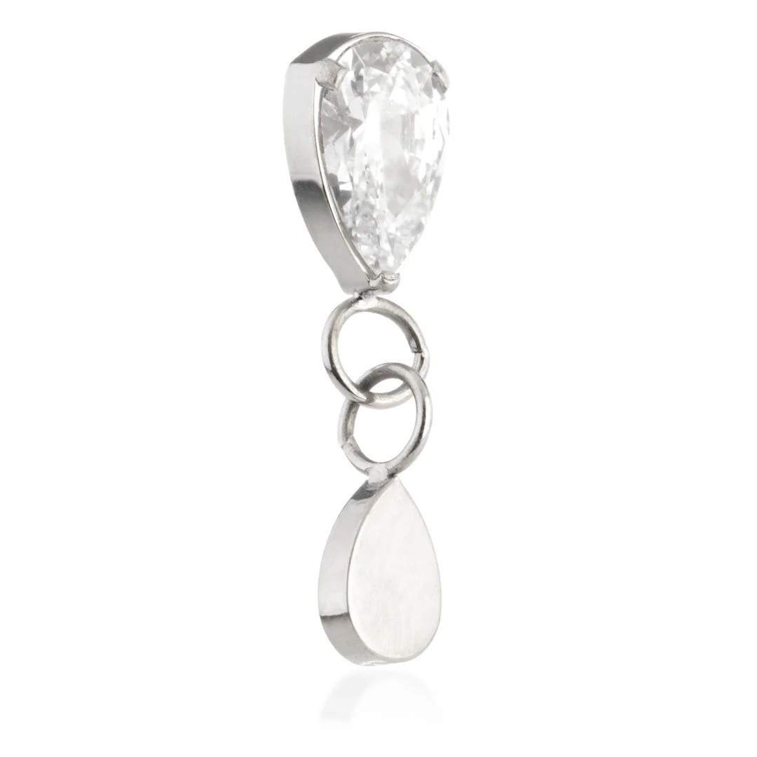 Ti Threadless Attachment with Gem Pear Charm