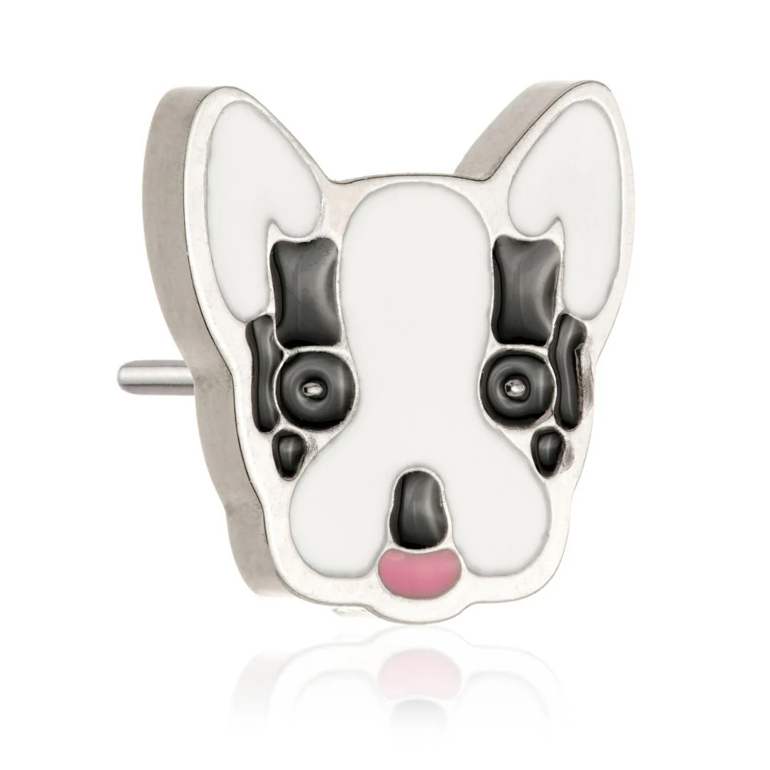 Ti Threadless Enamel French Bulldog Attachment