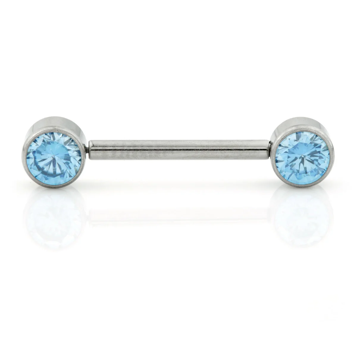 Ti Threadless Forward Facing Double Jewelled Plain Disk Barbell - Image 5