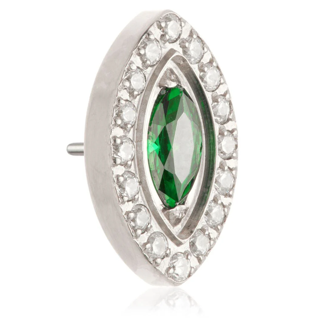 Ti Threadless Gem Surrounded Marquise Attachment - Image 2