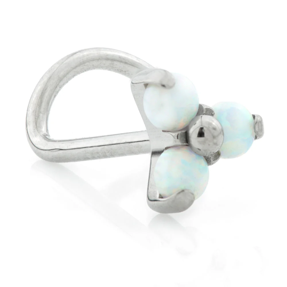 Ti Trinity Opal Nose Stud - Image 2