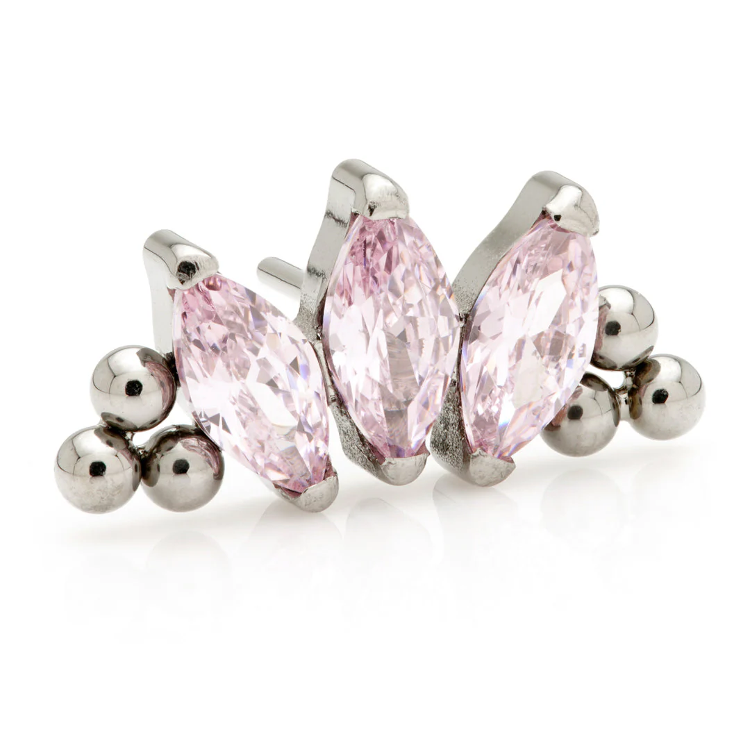 TiC Threadless Marquise Tri-Bead Cluster Attachment - Image 2