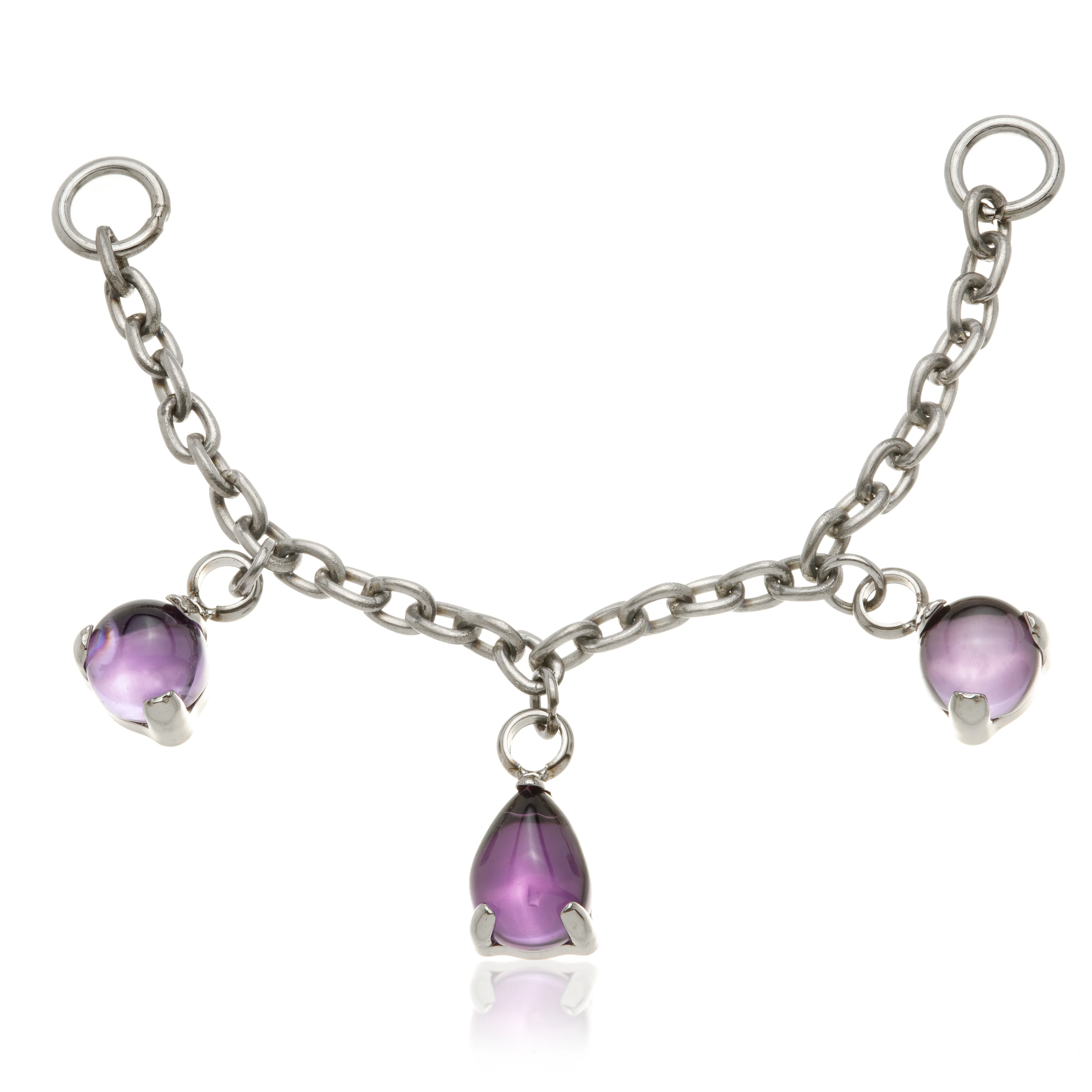 Titanium Amethyst Multi Shape Chain Attachment