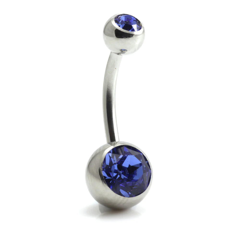 Titanium Baby External Thread Double Jewelled Navel - UK Made - Image 8