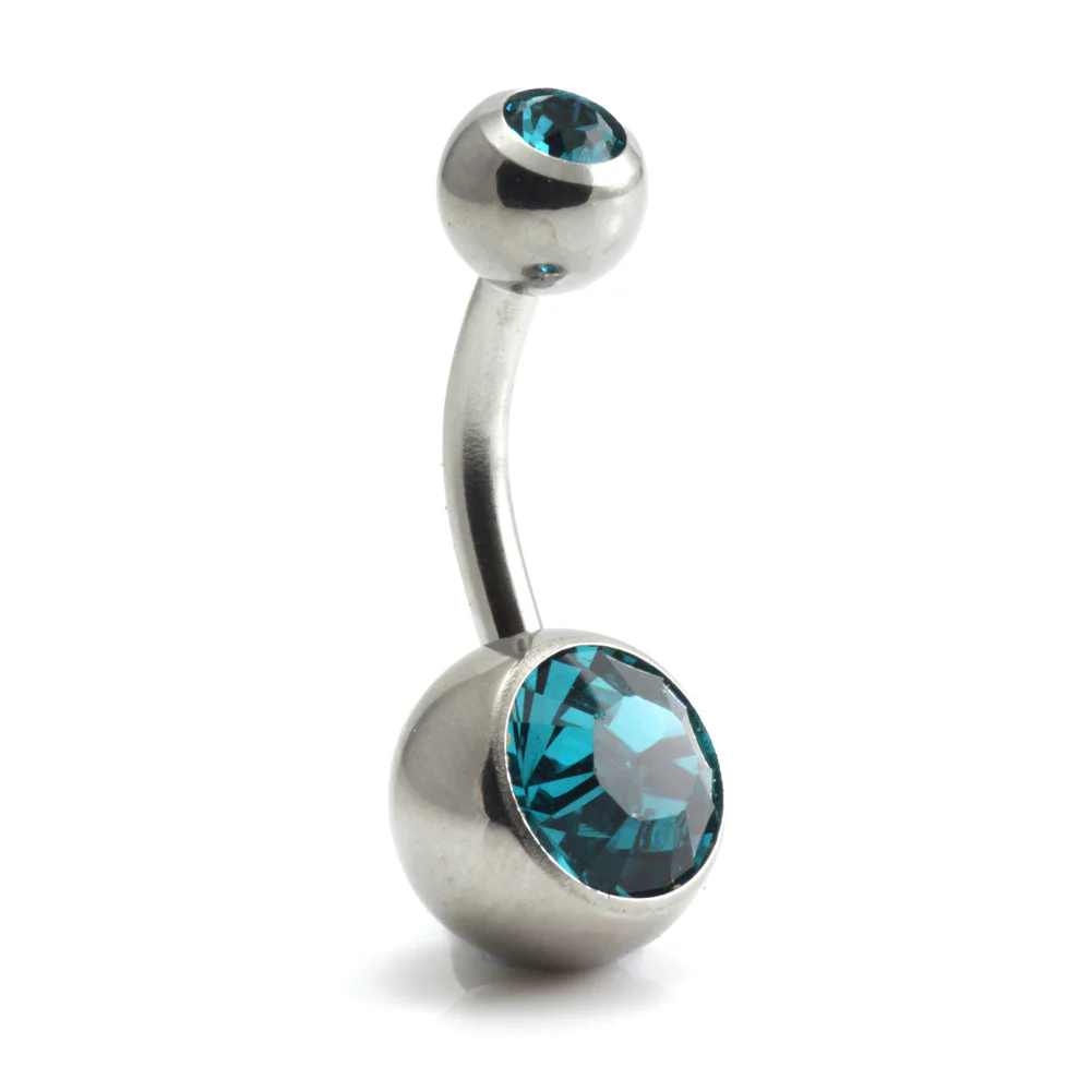 Titanium Baby External Thread Double Jewelled Navel - UK Made - Image 9