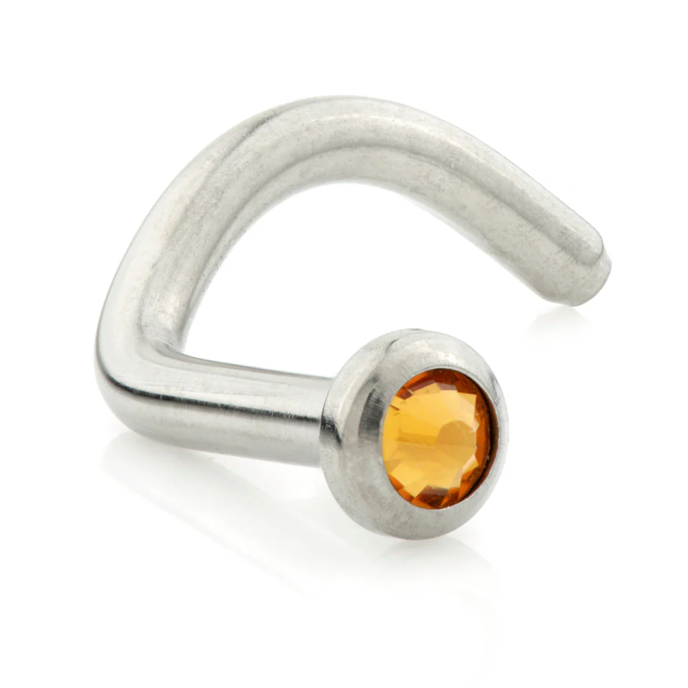 Titanium Disk Gem Nose Stud UK Made - Image 2